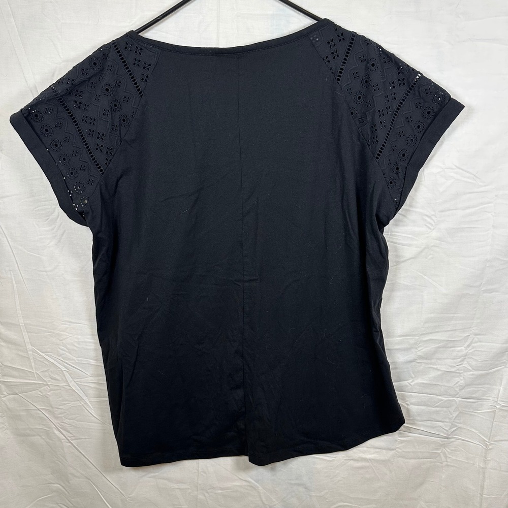 Lane Bryant Eyelet Lace Black Top Plus Size‎ 18/20 Boho Cottagecore - Picture 6 of 8